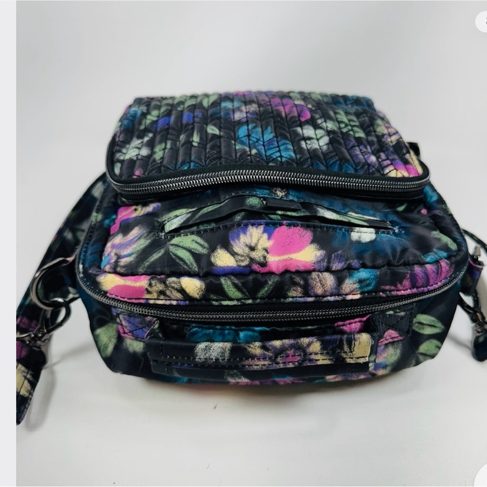 LUG Ranger Crossbody Shoulder Bag Bloom Black Floral Quilted - Picture 6 of 14